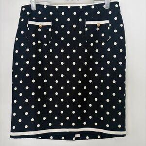 Talbots Polka Dot Navy and White Skirt. Size 14P